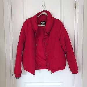 Streetwear society bomber-style puffer jacket